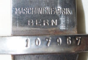 M1889 bayonet with scabbard MASCHINENFABRIK BERN Original open fuller with no later modifications.