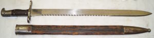 M1878 Vetterli sawback bayonet with M1878 scabbard.