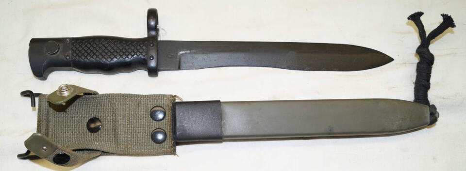 M1964 FR7/FR8/CETME Bolo bayonet with scabbard and integral frog.