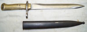 Brass hilted Ersatz bayonet with scabbard converted to Export Pattern.