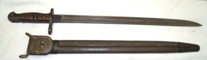 M1917 bayonet with leather tab scabbard.