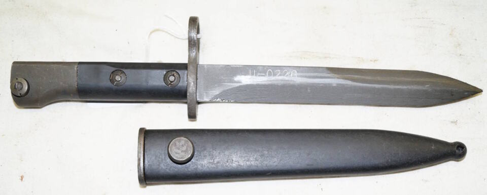 Haitian Issued UZI bayonet with CORRECT scabbard.
