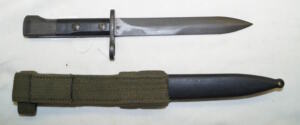 Haitian Issued UZI bayonet with CORRECT scabbard and frog.