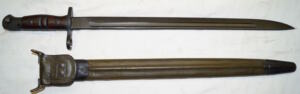 M1917 bayonet with leather tab type scabbard.