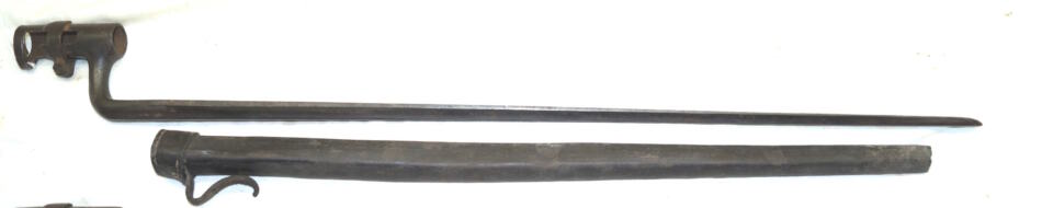 M1871 Rolling Block triform socket bayonet and frog.