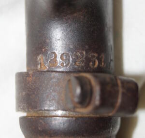 M1871 Rolling Block triform socket bayonet and frog.