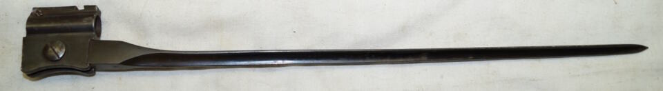 Moschetto folding triform spike bayonet complete with mount with catch mechanism but no sight leaf.