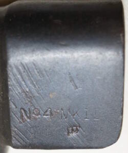 No 4 MkII spike bayonet with scabbard.