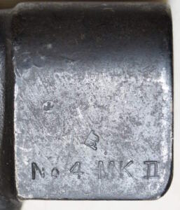 No 4 MkII spike bayonet with scabbard.