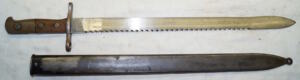 M1914 Pioneer sawback bayonet with scabbard.
