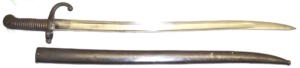 M1868 Terssen yataghan bayonet with French M1866 scabbard.