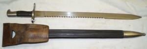 M1878 Bandsman’s sawback bayonet with scabbard and frog.