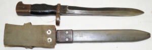 FR7/FR8/CETME Bolo bayonet with scabbard and integral frog