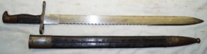 M1878 Vetterli sawback bayonet with M1881 scabbard.