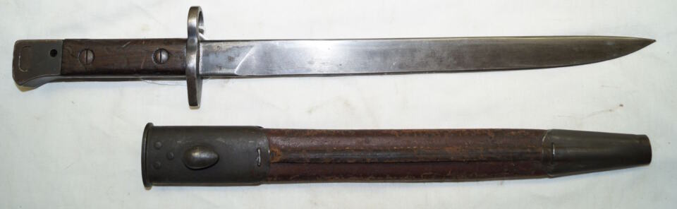 MkIII bayonet with later cobbled scabbard.