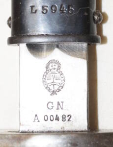 M1909 bayonet with scabbard GENDARMERIE GN with crest intact.