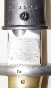 M1891 BRASS gripped bayonet with first pattern scabbard.
