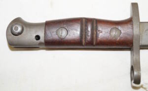 WWII M1917 Trenchgun bayonet with correct flaming bomb M-1917 marked scabbard.