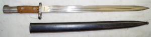 M1924b “Mexican Model” bayonet with matching scabbard.