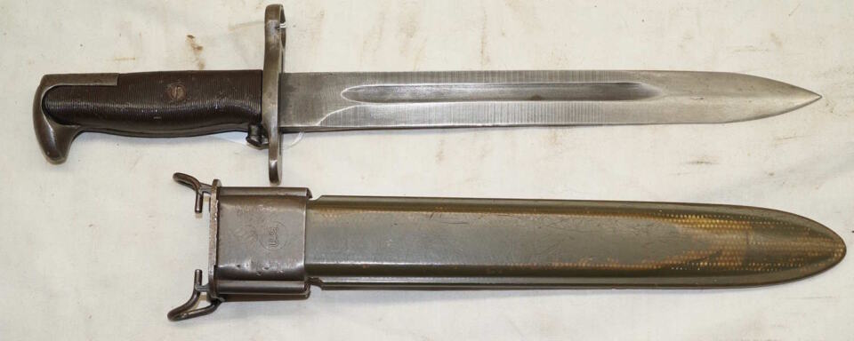 M1 bayonet with M7 scabbard.