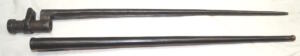 Austrian captured and re-issed Russian Ob.1891 Mosin-Nagant Cruciform socket bayonet with steel scabbard.