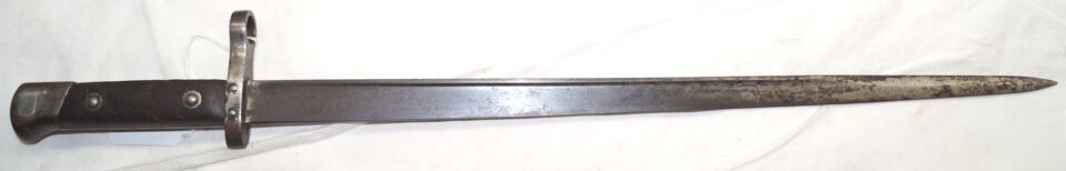 Y:1903/14 bayonet Star marked ricasso BREDA Blade is dark with some pitted spots.