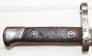 Y:1903/14 bayonet Star marked ricasso BREDA Blade is dark with some pitted spots.