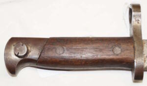 M1895 Winchester long bayonet with CORRECT scabbard with throatpiece retained with a rivet instead of a screw like the Remington scabbards.