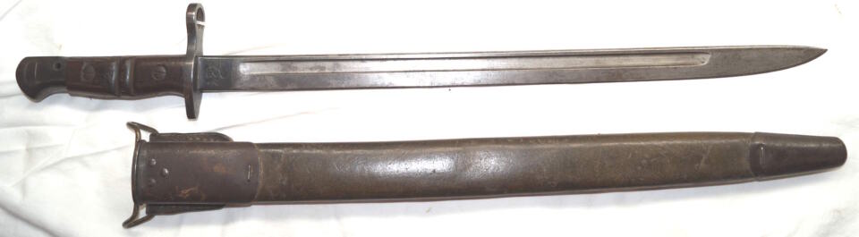 M1917 bayonet with tab type scabbard.