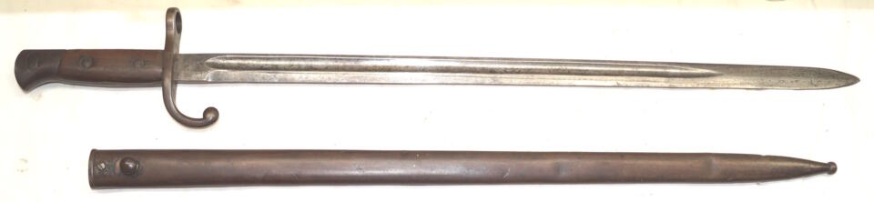M1889 LONG Fortifications bayonet with scabbard.