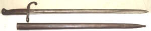M1889 LONG Fortifications bayonet with scabbard.