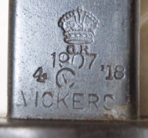 P1907 bayonet with almond stud scabbard.