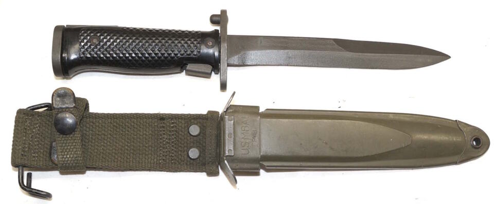 M5 bayonet with M8A1 scabbard.