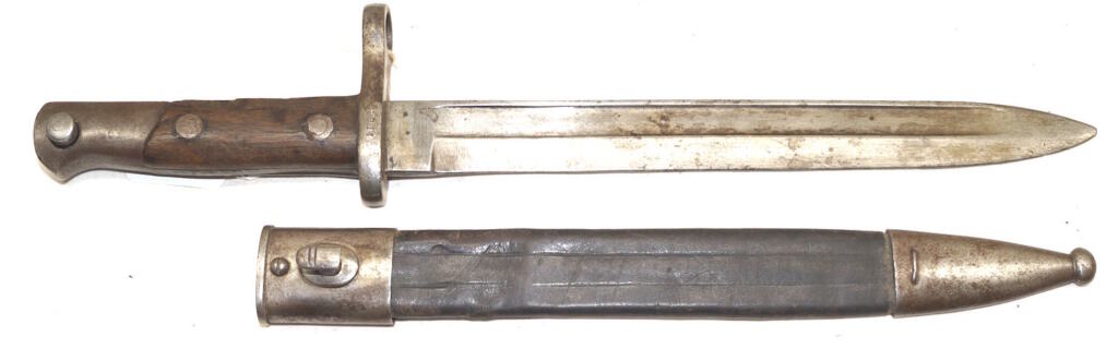 M1893 bayonet with scabbard.