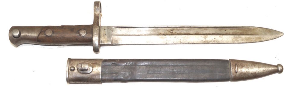 M1893 bayonet with scabbard.