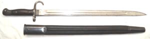 P1907 Hooked Quillon Bayonet with almond stud scabbard.