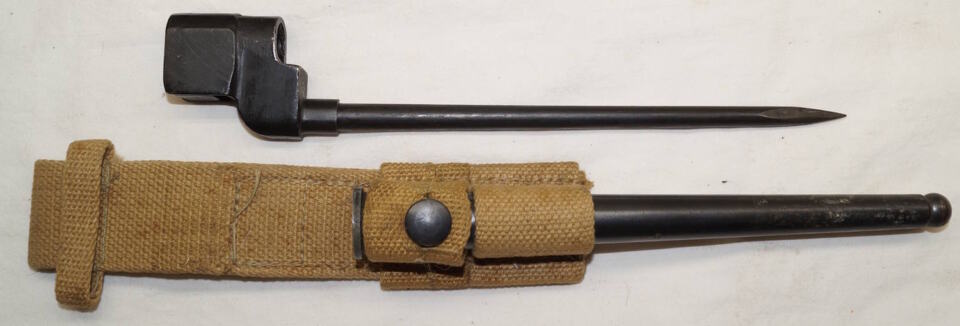 No.4 MkII* spike bayonet with scabbard and frog.
