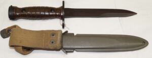 Italian produced M4 bayonet with PLASTIC scabbard and grips.