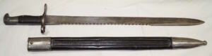 M1878 Vetterli sawback bayonet with M1881 scabbard.