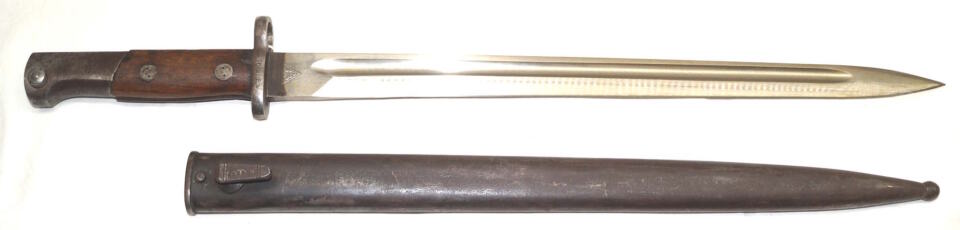 M1924b bayonet with scabbard MEXICAN MODEL with short mortise slot.
