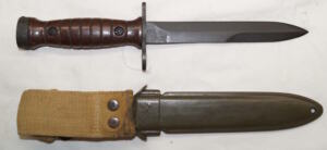 Italian produced M4 bayonet with PLASTIC scabbard and grips.