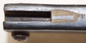 Pressed Hilt Ersatz bayonet with scabbard.
