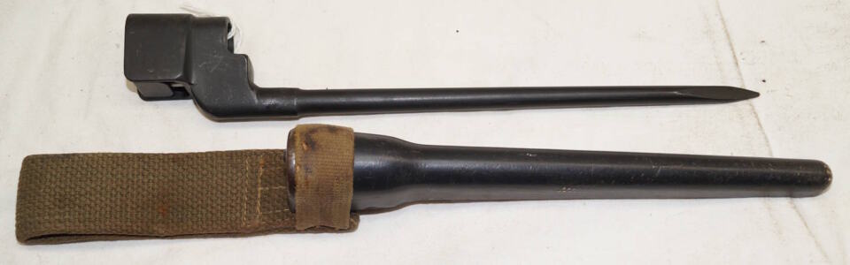 No.4 MkII spike bayonet with VICTORY PLASTICS scabbard and integral frog.