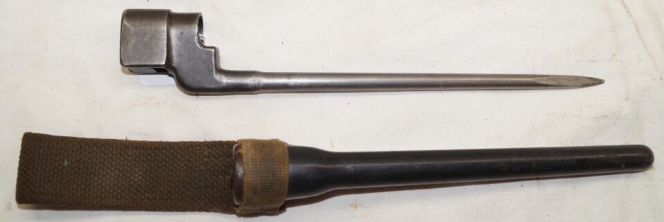 No.4 MkII spike bayonet with VICTORY PLASTICC scabbard and integral frog.