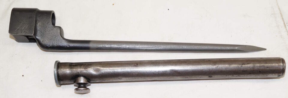 No.4 MkII spike bayonet with square tipped scabbard.