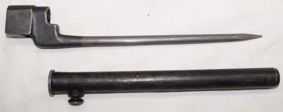 No.4 MkII spike bayonet with square tipped scabbard.