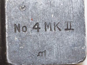 No.4 MkII spike bayonet with square tipped scabbard.