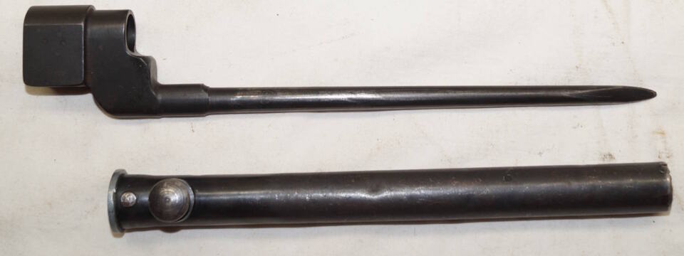 No.4 MkII spike bayonet with square tipped scabbard.