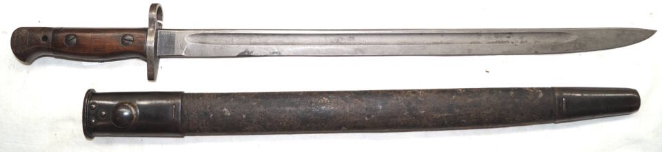 P1907 bayonet with round stud scabbard.