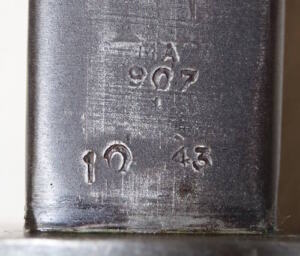 P1907 bayonet with scabbard and frog.